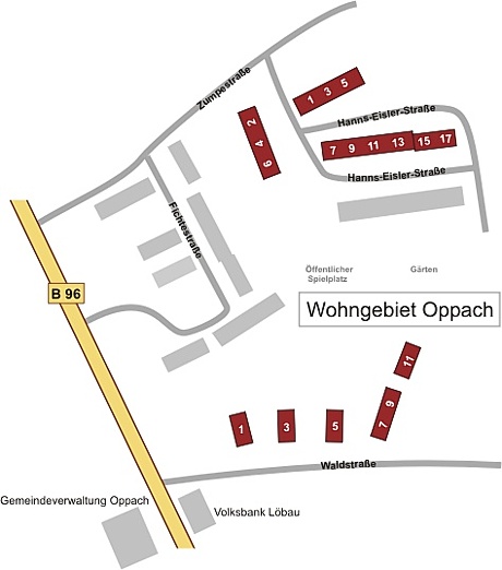 Karte Wohngebiet Oppach